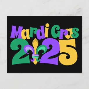 Mardi Gras 2025 fleur-de-lis Holiday Postcard