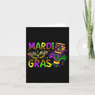 Mardi Gras 2025 Jester Outfit Kids Girls Boys Men Card