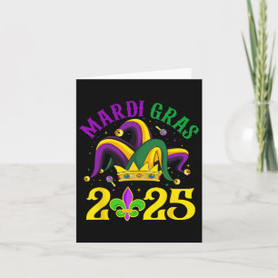 Mardi Gras 2025 Jester Outfit Kids Girls Boys Men Card