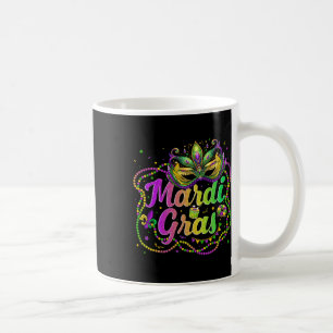Mardi Gras 2025 Men Women Kids Beads Mask Feathers Coffee Mug