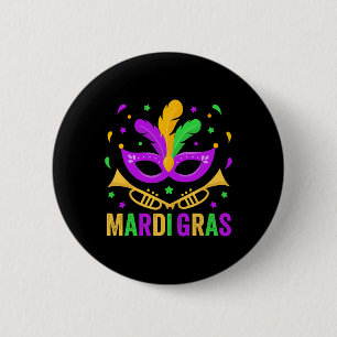 Mardi Gras 2025 S Women Mens Mardi Gras Shirt Kids 6 Cm Round Badge