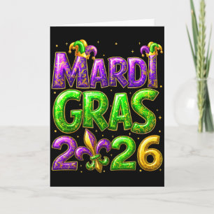Mardi Gras 2026 Family Matching Costume Pjs Women Card