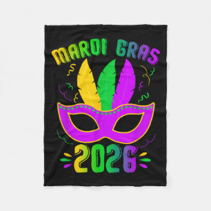 Mardi Gras 2026 Family Matching Happy Mardi Gras M Fleece Blanket