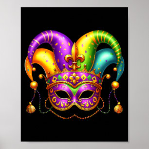 Mardi Gras 2026 Jester Hat Carnival New Orleans Fl Poster