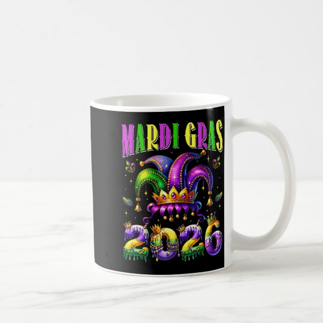 Mardi Gras 2026 Jester Outfit Kids Girls Boys Men  Coffee Mug (Right)