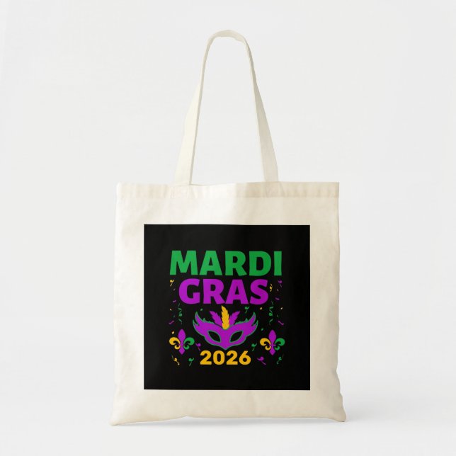 Mardi Gras 2026 Personalised Tote Bag (Front)