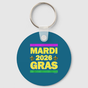 Mardi Gras 2026 Purple Gold Key Ring