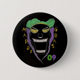 MARDI GRAS 2K9 6 CM ROUND BADGE