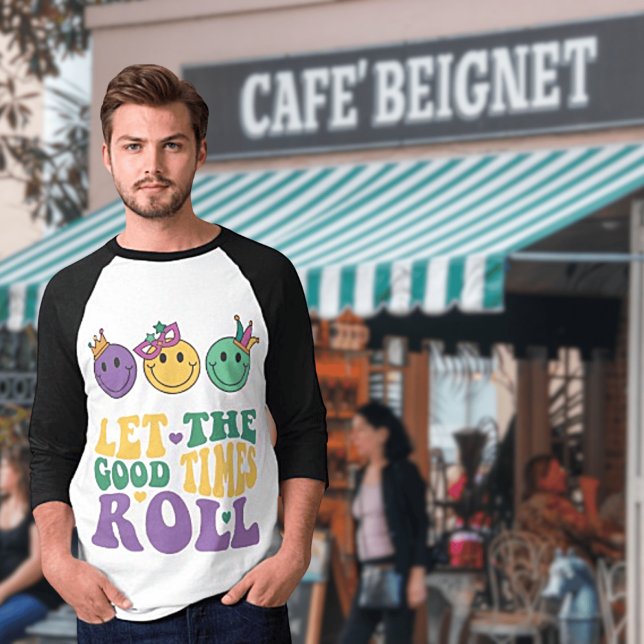 Mardi Gras 3/4 Sleeve Raglan T-Shirt (Creator Uploaded)