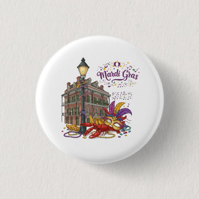 Mardi Gras 3 Cm Round Badge (Front)