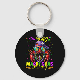 Mardi Gras 40th Birthday Fat Tuesday 40 Years Old Key Ring