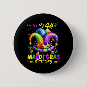 Mardi Gras 44th Birthday Fat Tuesday 44 Years Old 6 Cm Round Badge
