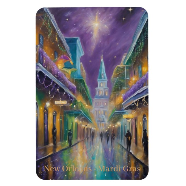 Mardi Gras 4 x 6 Add Text Memento Refrigerator Magnet (Vertical)
