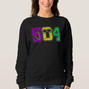 Mardi Gras 504 Nola New Orleans Louisiana LA Beads Sweatshirt