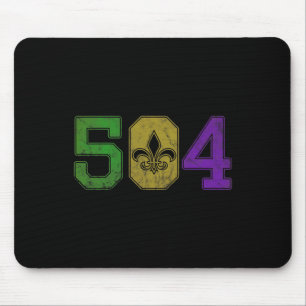 Mardi Gras 504 Nola New Orleans Louisiana La Mouse Pad