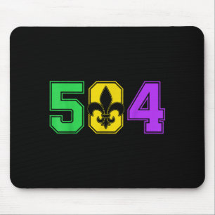 Mardi Gras 504 Nola New Orleans Louisiana La Mouse Pad