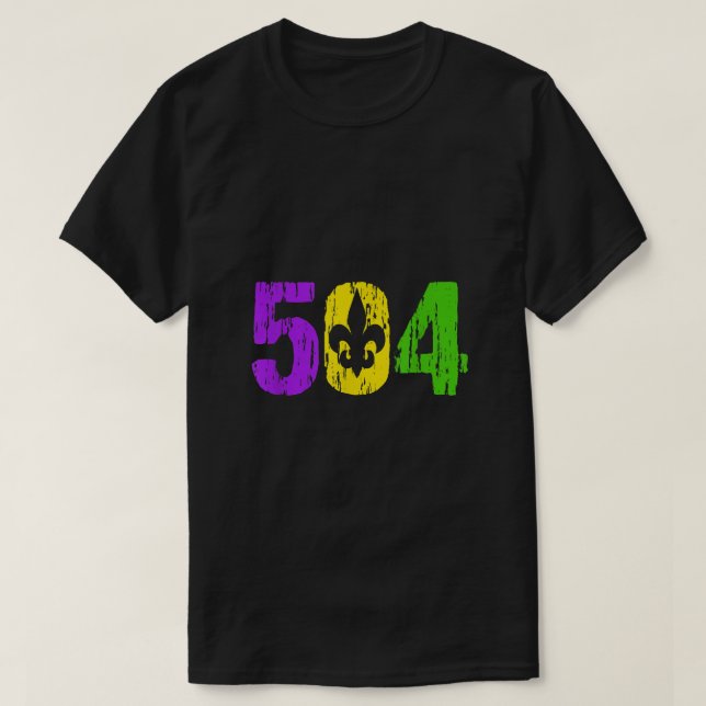 Mardi Gras 504 Nola New Orleans Louisiana Mardi Gr T-Shirt (Design Front)