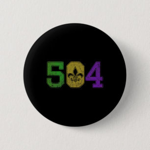 Mardi Gras 504 T Shirt Nola New Orleans Louisiana 6 Cm Round Badge