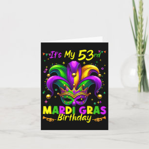 Mardi Gras 53rd Birthday Fat Tuesday 53 Years Old Card