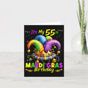 Mardi Gras 55th Birthday Fat Tuesday 55 Years Old Card