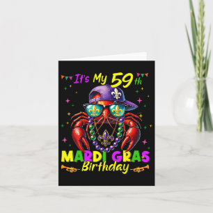 Mardi Gras 59th Birthday Fat Tuesday 59 Years Old Card