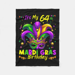 Mardi Gras 64th Birthday Fat Tuesday 64 Years Old Fleece Blanket