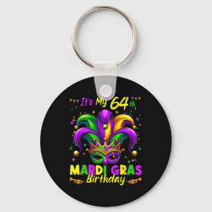 Mardi Gras 64th Birthday Fat Tuesday 64 Years Old  Key Ring
