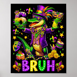Mardi Gras 67 Alligator Mardigator Six Seven Funny Poster