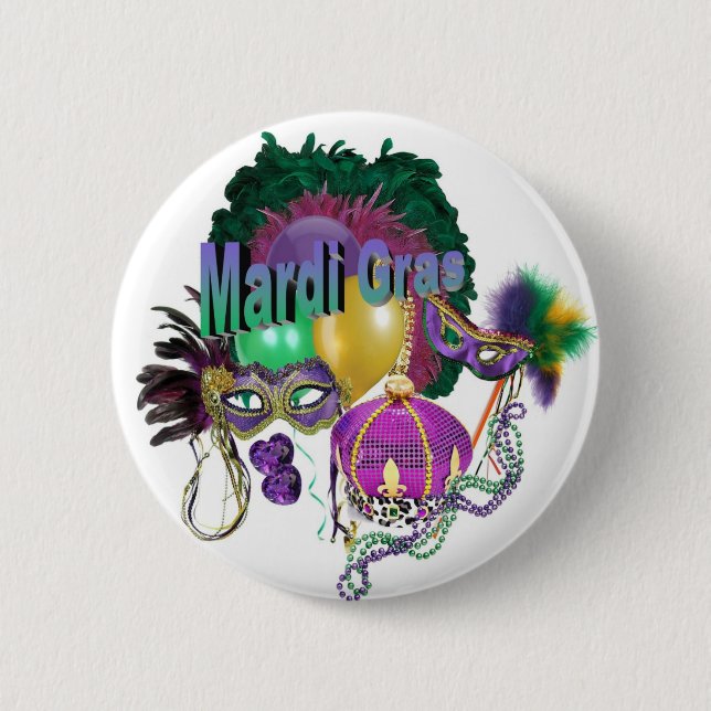 Mardi Gras 6 Cm Round Badge (Front)