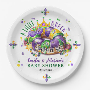 Mardi Gras A little Queen in on the way Paper Plate
