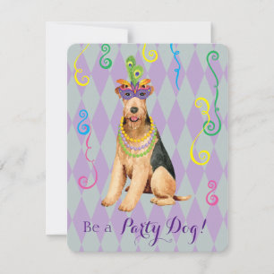 Mardi Gras Airedale Invitation