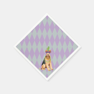 Mardi Gras Airedale Napkin
