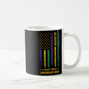 Mardi Gras Alabyma Fleur-de-lis American Flag Coffee Mug