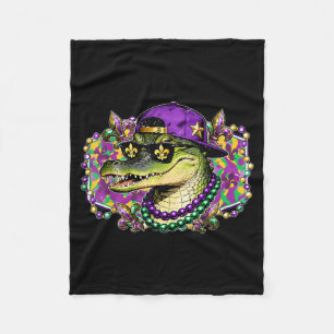 Mardi Gras Alligator Beads Camouflage Sungles Men Fleece Blanket