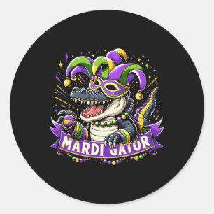 Mardi Gras Alligator Celebration Mardigator  Classic Round Sticker