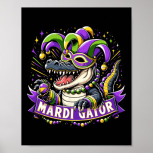 Mardi Gras Alligator Celebration Mardigator  Poster