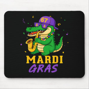 Mardi Gras Alligator for Kids Boys Mens Youth New Mouse Pad