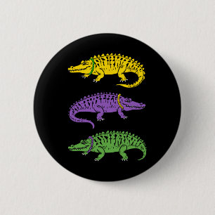 Mardi Gras Alligator Funny Men Mardi Gras Kids  6 Cm Round Badge