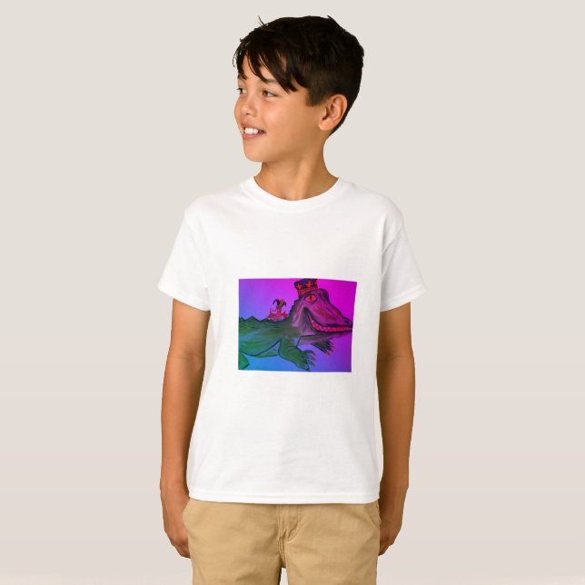 Mardi Gras Alligator with Crawfish T-Shirt (Front Full)