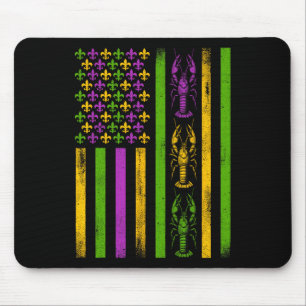 Mardi Gras American Flag Fat Tuesday New Orleans M Mouse Pad