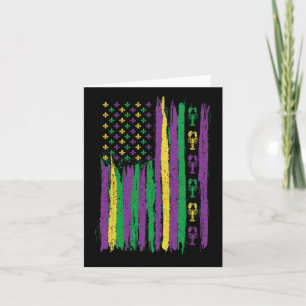 Mardi Gras American Flag Usa Flag Mardi Gras Costu Card