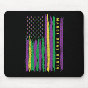 Mardi Gras American Flag Usa Flag Mardi Gras Costu Mouse Pad