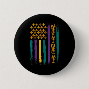 Mardi Gras American Usa Flag Funny 6 Cm Round Badge