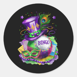 Mardi Gras And Bingo Perfect Mix Costume Festival  Classic Round Sticker