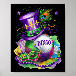 Mardi Gras And Bingo Perfect Mix Costume Festival Poster