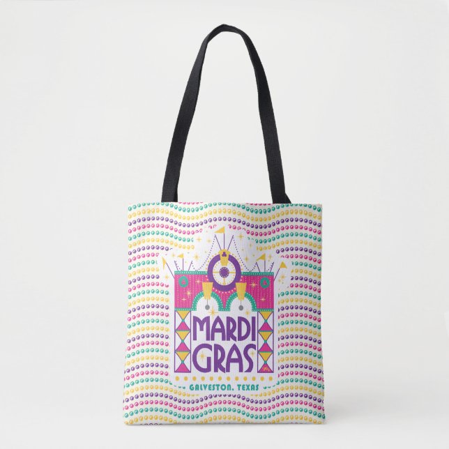 Mardi Gras Arch beads, Galveston, Texas Tote Bag (Front)