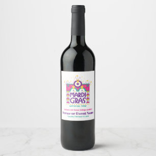 Mardi Gras Arch, Galveston, Texas Events Wine Label