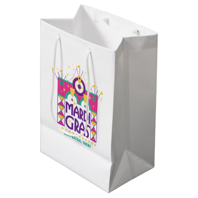 Mardi Gras Arch, Galveston, Texas Medium Gift Bag (Front Angled)