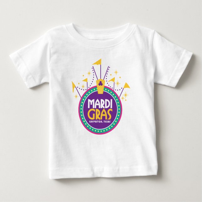 Mardi Gras Arch inspired, Galveston, Texas Baby T-Shirt (Front)