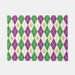 Mardi Gras Argyle Doormat
